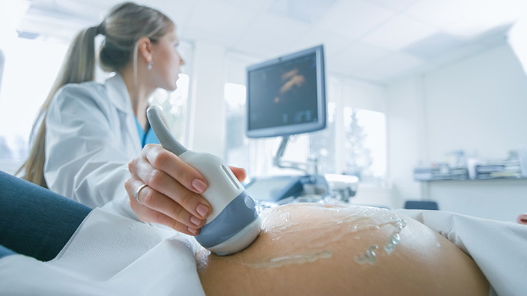 In,The,Hospital,,Close-up,Shot,Of,The,Doctor,Does,Ultrasound